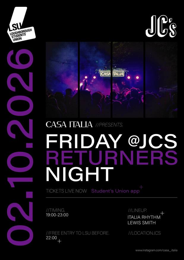 Friday @JC's Returners Night poster